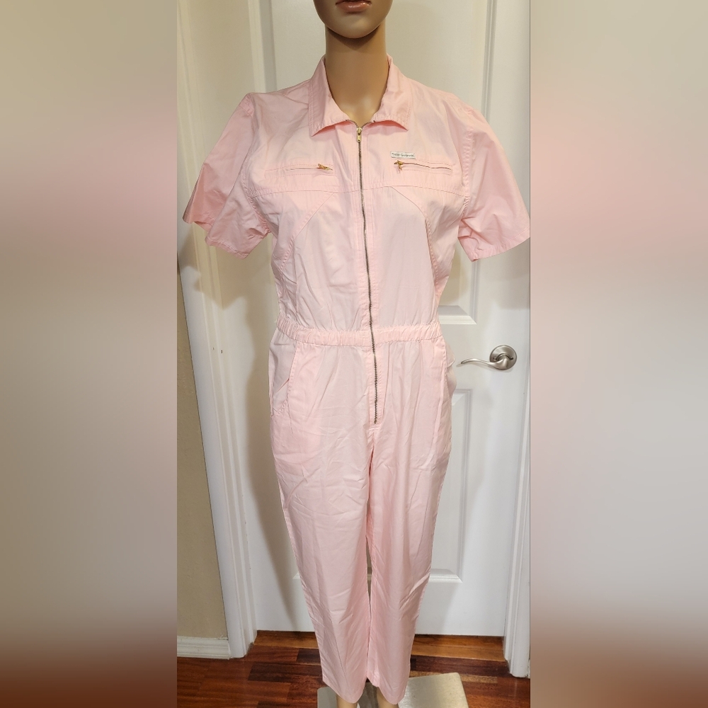 Saint Germain Paris Vintage Peach/Pink Jumpsuit 80s Size 8 100% Cotton